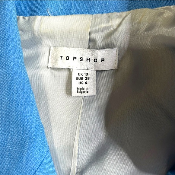 TOPSHOP Double Breasted Vest Bright Blue Size 6 Professional Business Casual - Picture 3 of 9